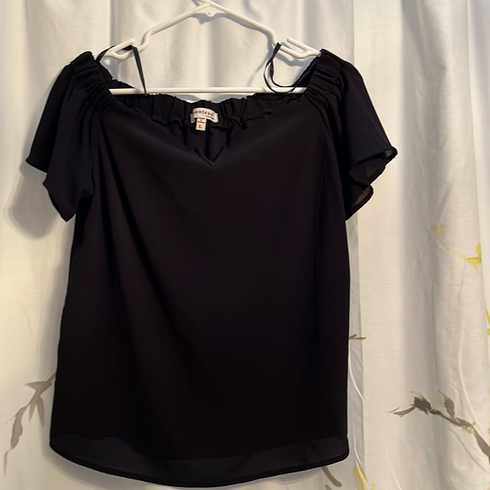 Black off the shoulder lightweight top